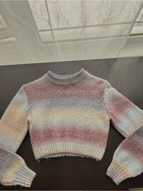 Garage Pastel Ombre Cropped Crewneck Sweater